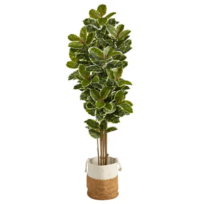 Homplanti 6' Oak Tree In Natural Jute Planter Uv (indoor/outdoor)