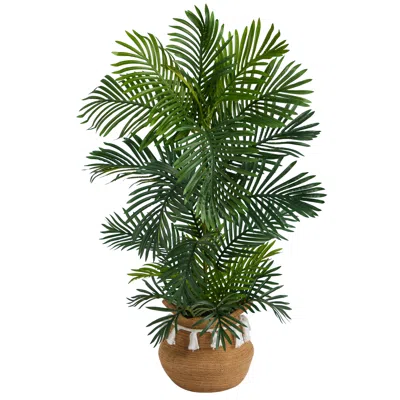 Homplanti 4' Areca Palm Tree In Boho Cotton Pot Uv (indoor/outdoor)