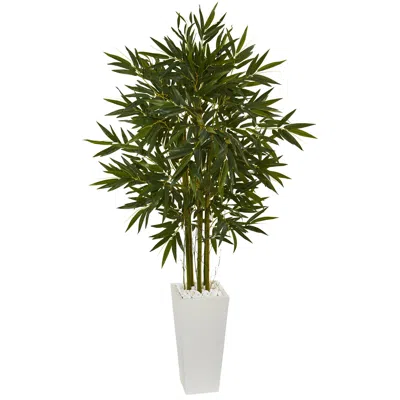 Homplanti 6' Bamboo Tree In White Tower Planter
