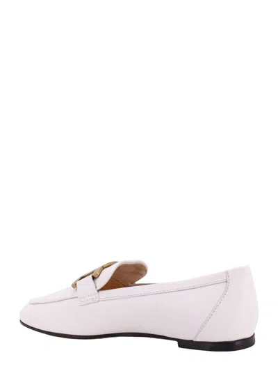 Tod's Kate Embellished Leather Loafers In White