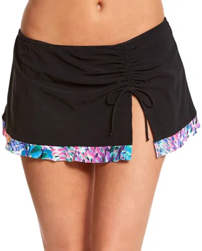 Profile By Gottex Cinch Skirt Swim Bottom In Pro Canary Islands Black In Black