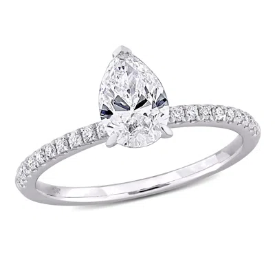 Created Forever 1 1/6ct Tw Pear-shape Lab-grown Diamond Engagement Ring In 14k White Gold In White