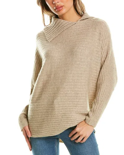 Shop Max Studio Ribbed Tunic Sweater In Beige