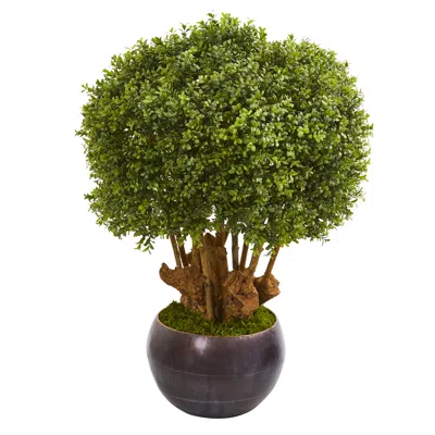 Homplanti 38" Boxwood Artificial Topiary Tree In Bowl (indoor/outdoor)