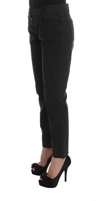 Costume National Black Cotton Capri Cropped Denim Jeans In Black