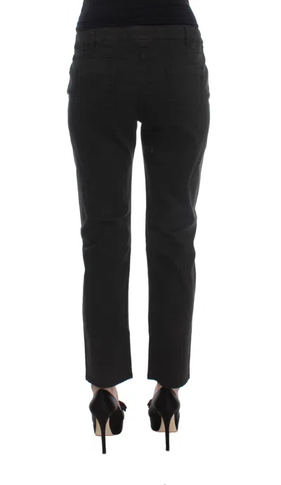 Costume National Black Cotton Capri Cropped Denim Jeans In Black