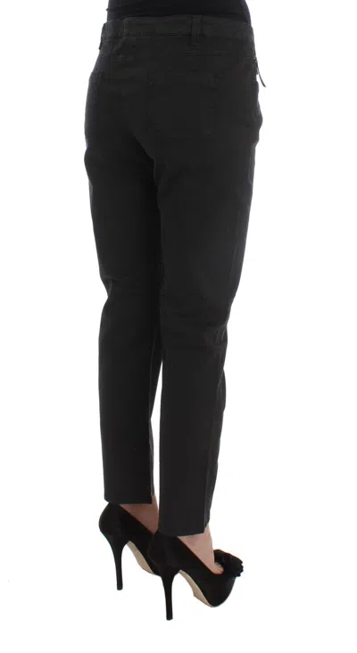 Costume National Black Cotton Capri Cropped Denim Jeans In Black