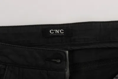 Costume National Black Cotton Capri Cropped Denim Jeans In Black