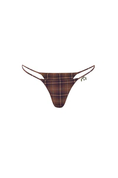 Ex24 Itty Bitty Bikini Bottom In Chocolate Plaid