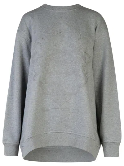 Shop Etro Gray Cotton Sweatshirt