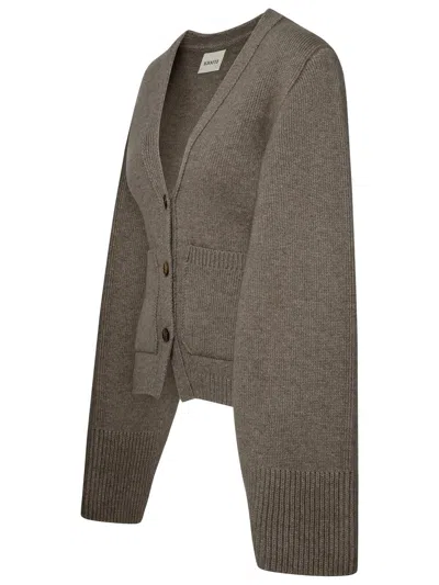 Khaite Camel Cashmere Icon Cardigan In Brown