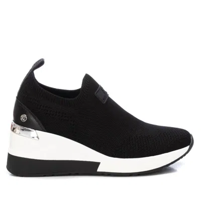 Xti Women's Suede Wedge Sneakers In Black In Black