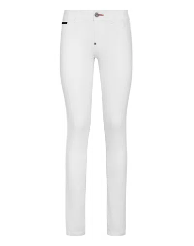 Philipp Plein Denim Jeggins In White