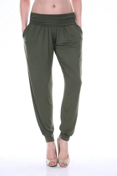 White Mark Women's Harem Pants In Olive In Green