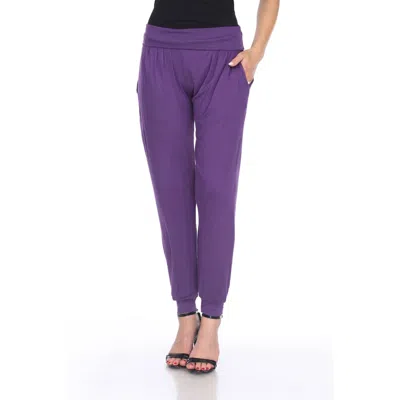 White Mark Women's Harem Pants In Purple In Purple