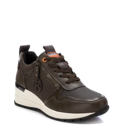 Xti Women's Wedge Sneakers In Khaki In Green