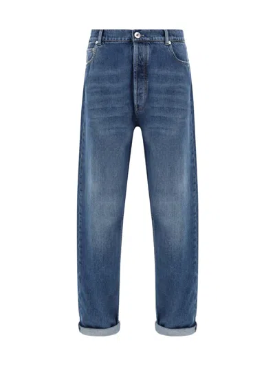 Shop Brunello Cucinelli Jeans In Denim Medio Old