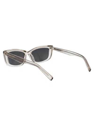 Shop Saint Laurent Eyewear Sunglasses In 003 Beige Beige Silver