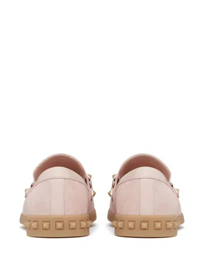 Shop Valentino Garavani Leisure Flows Leather Loafers In Pink