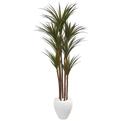 Homplanti 70" Giant Yucca Tree In White Planter Uv Resistant
