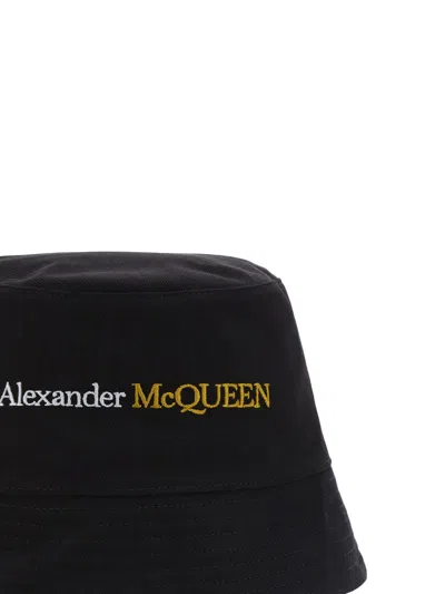 Alexander Mcqueen Logo Graffiti Printed Bucket Hat In Black