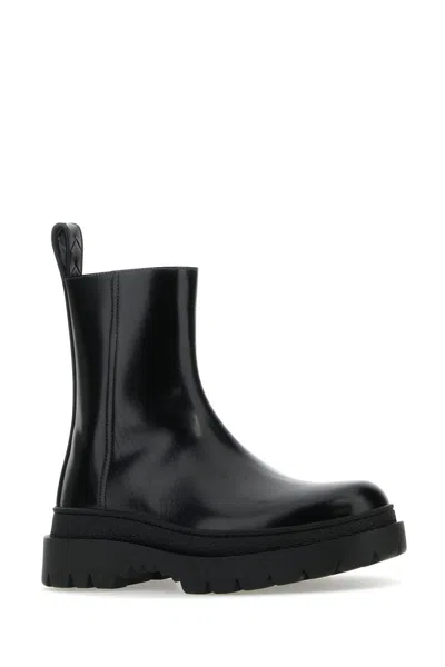 Bottega Veneta 3.5cm Highway Leather Ankle Boots In Black