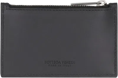 Bottega Veneta Leather Card Holder In Black