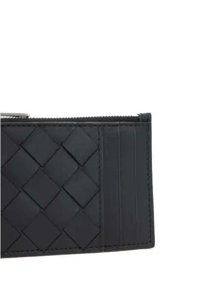 Bottega Veneta Leather Card Holder In Black