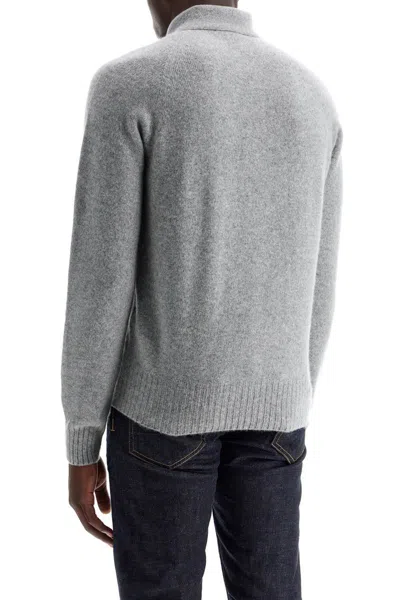 Shop Tom Ford Cashmere Polo-style Pullover In Grey