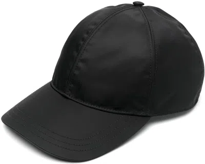 Prada Men Re-nylon Baseball Cap In Black