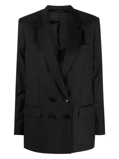 Isabel Marant Manelle Virgin Wool Double-breasted Blazer In Anthracite