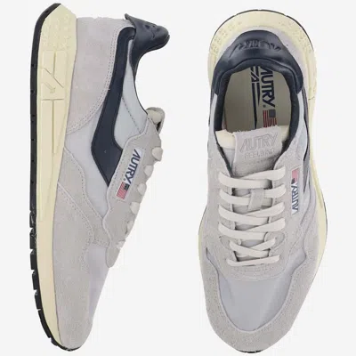 Shop Autry Reelwind Low Nylon And Suede Sneakers