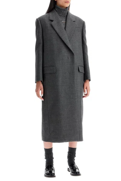 Shop Brunello Cucinelli Woolen Overcoat In Canvas Fabric