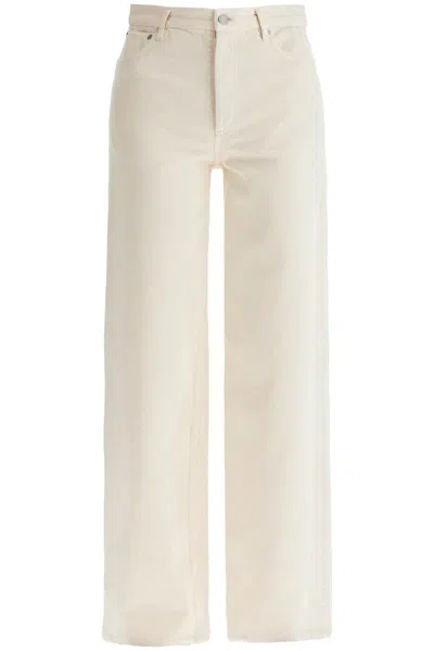 Shop Apc Jeans Straight Elisabeth In White, Neutro