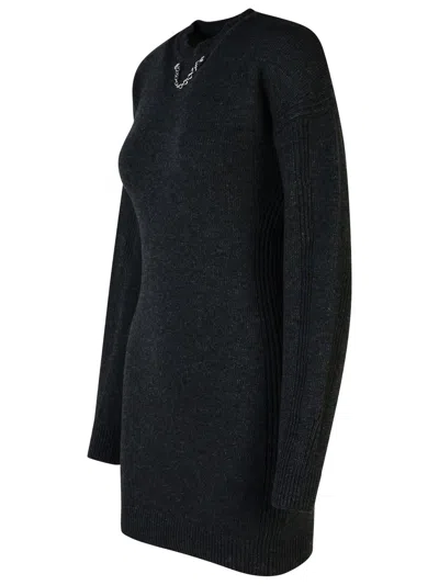 Moschino Wool Blend Dress With Cable Knit Detailing