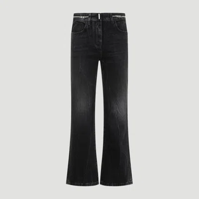 Givenchy Bootcut Jeans With Chain-link Detailing In Black