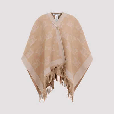 Max Mara Woman Cape Camel Size Onesize Virgin Wool In Brown