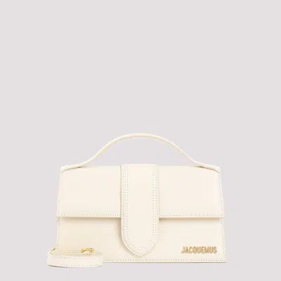 JACQUEMUS IVORY LEATHER LE GRAND BAMBINO BAG 