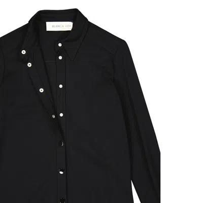 Blanca Vita Mini Dress In 黑色的