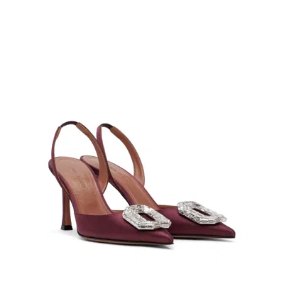 Amina Muaddi 95mm Pointed-toe Satin Slingback Pumps
