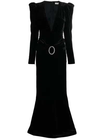 Alessandra Rich Silk Dress In Black