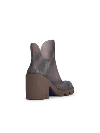 Burberry 65mm Marsh Checked Rubber Boots In Cream
