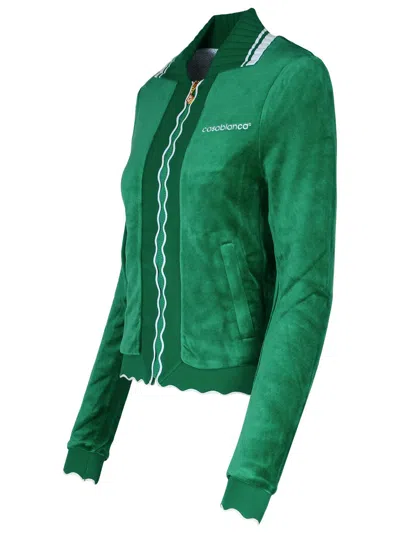 Casablanca Cotton Blend Sweatshirt Side Pockets In Green