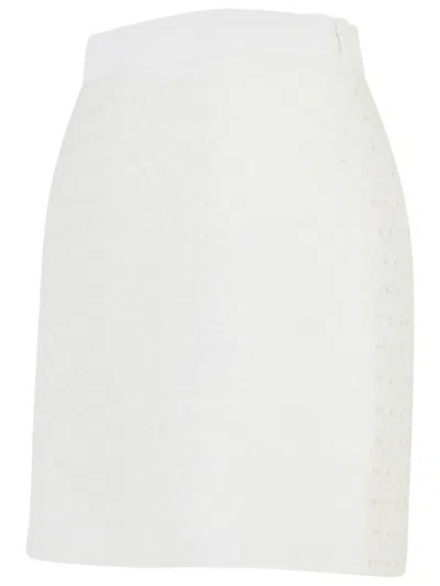Casablanca High-waisted Textured Cotton Blend Miniskirt In White