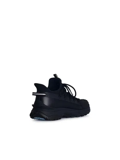 Moncler 'lite2' Black Tech Fabric Sneakers Men In Black