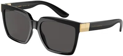 Dolce & Gabbana Dolce And Gabbana Dark Grey Square Ladies Sunglasses Dg6165 501/87 56 In Black