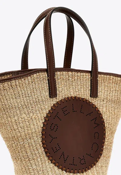 Shop Stella Mccartney Abaca Basket Tote Bag In Natural