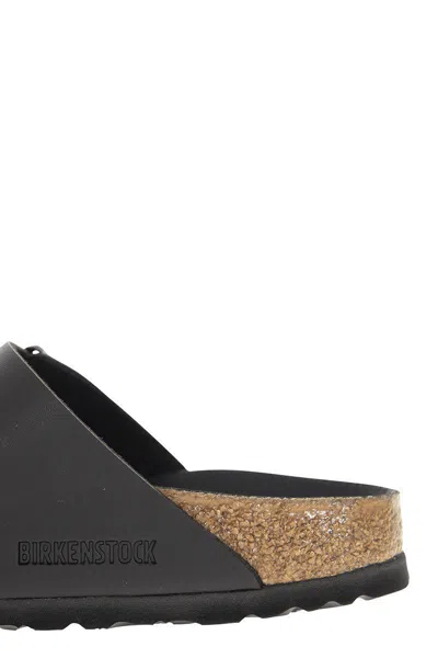 Birkenstock Arizona Patent Leather Slides In Black