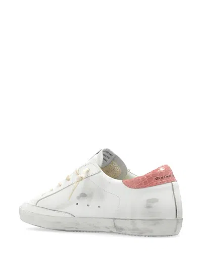 Shop Golden Goose Super Star Leather Shoes In White