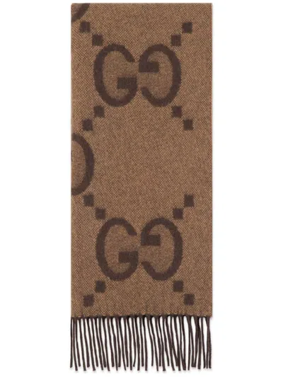 Shop Gucci Canvy Scarf Accessories In Brown